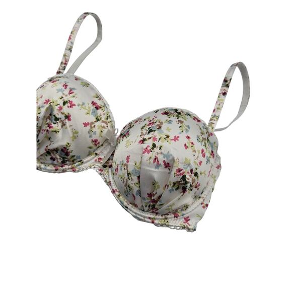 Vintage Y2K Native Intimates Womens Sz 36C Padded Push Up Bra White Floral - Picture 2 of 6